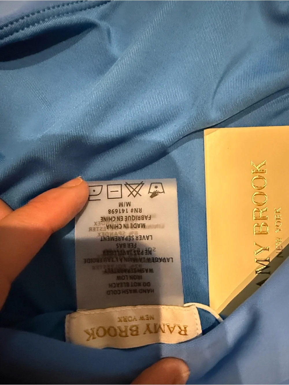 Ramy Brook Light Blue Strapless Swimsuit with Halter Detail - Picture 4 of 7